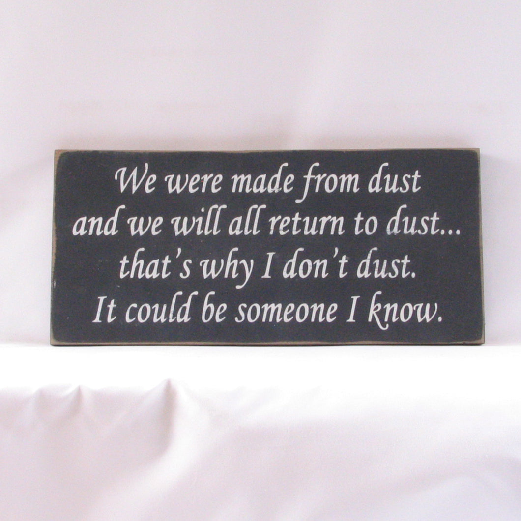 Why I Don't Dust Funny Wooden Sign