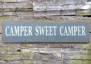 Camper Sweet Camper Distressed Wooden Sign, Camper Sweet Camper Rustic Sign, Camper Sweet Camper Home Decor, Handmade Sign