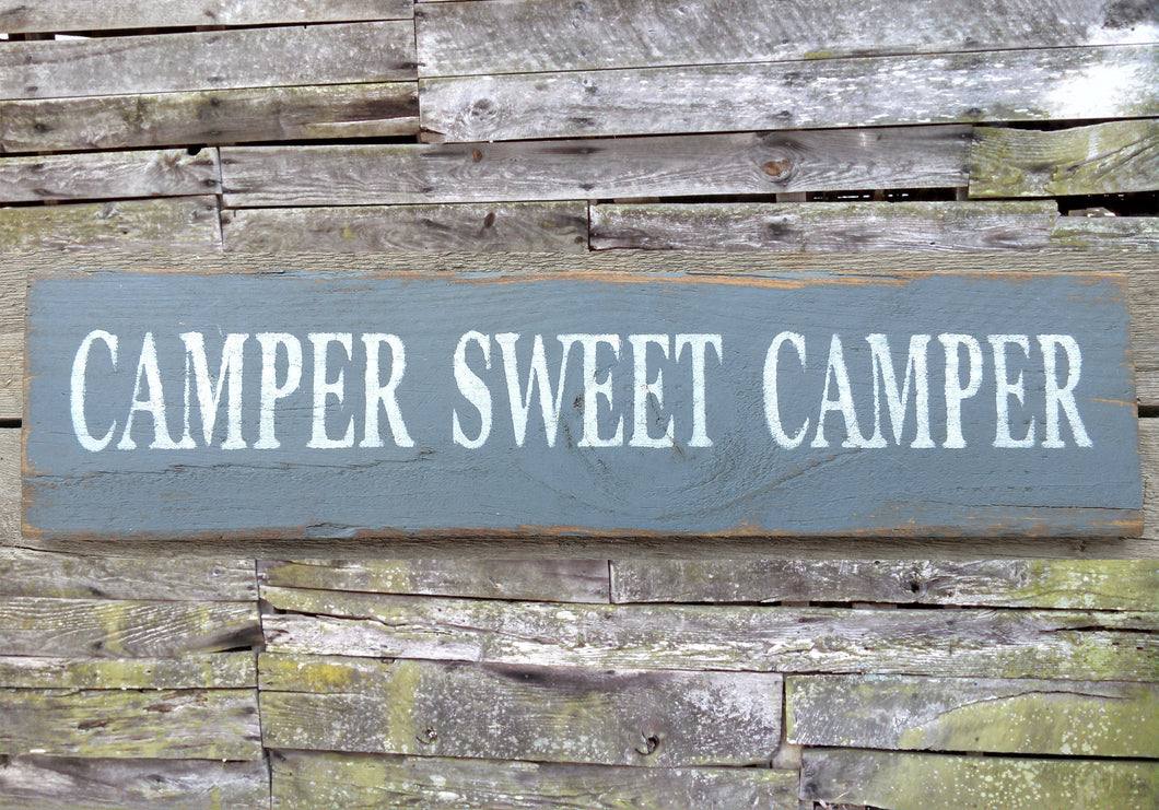 Camper Sweet Camper Distressed Wooden Sign, Camper Sweet Camper Rustic Sign, Camper Sweet Camper Home Decor, Handmade Sign