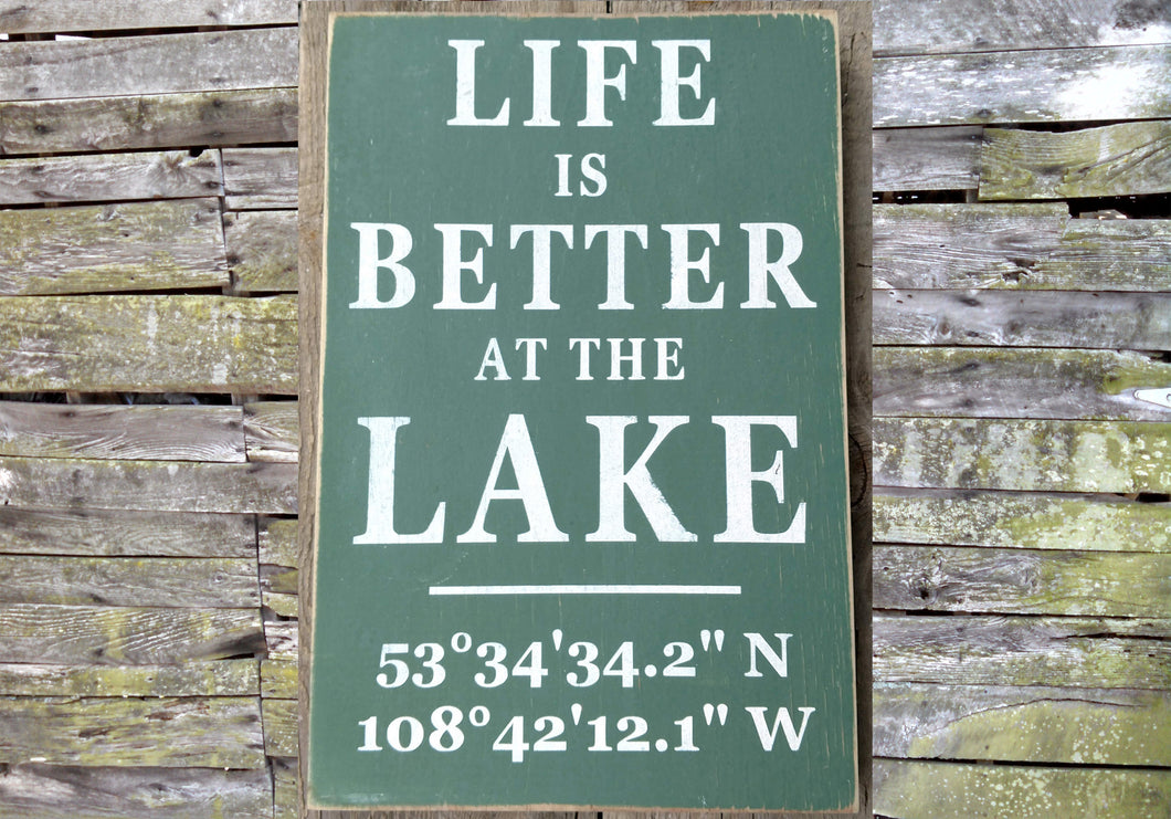 Customized Life is Better at the Lake Wooden Sign, Customized Life is Better at the Lake Distressed Sign, Wooden Sign, Home Decor