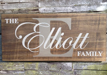 Load image into Gallery viewer, Customized Family Name Wooden Sign, Customized Family Name Distressed Sign, Wooden Sign, Home Decor, Rustic Wooden Sign, Wooden Wall Decor
