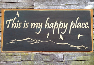 This is My Happy Place - Ocean Themed Wooden Sign, This is My Happy Place - Ocean Themed Distressed Sign, Wooden Sign, Home Decor