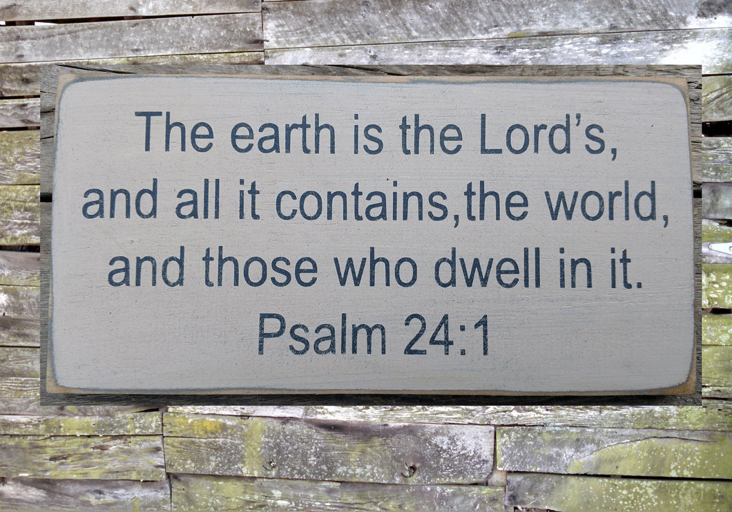 Psalm 24:1 Wooden Sign